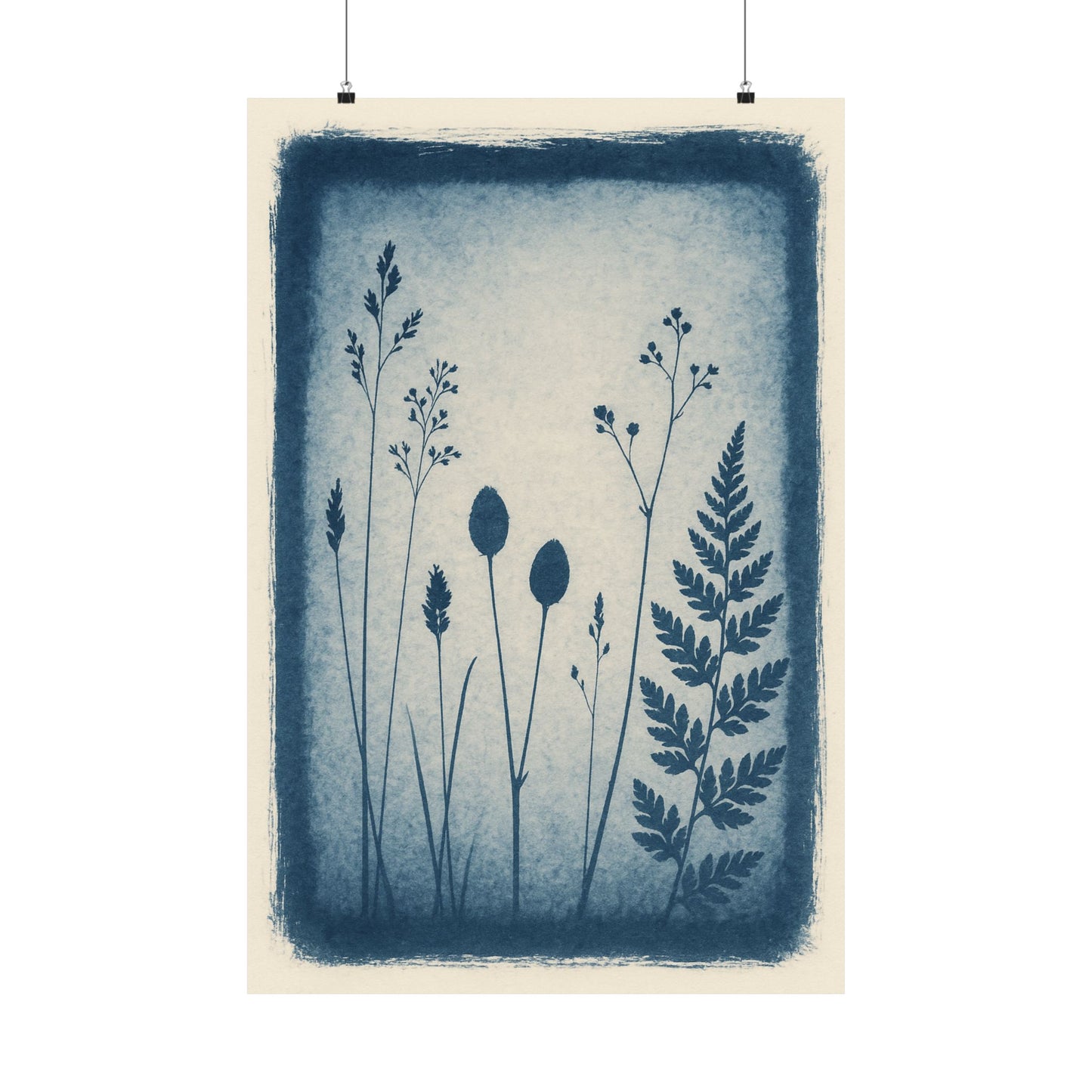 Meadow Cyanotype Print Art Poster
