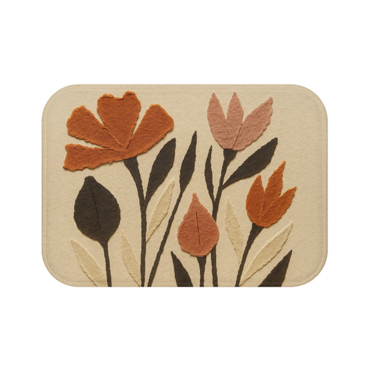 Torn Paper Blossoms Bath Mat