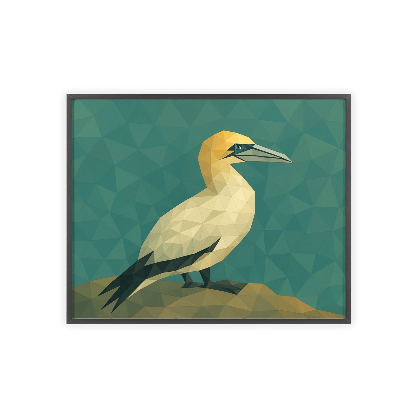 Geometric Bird Art Wood Framed Posters