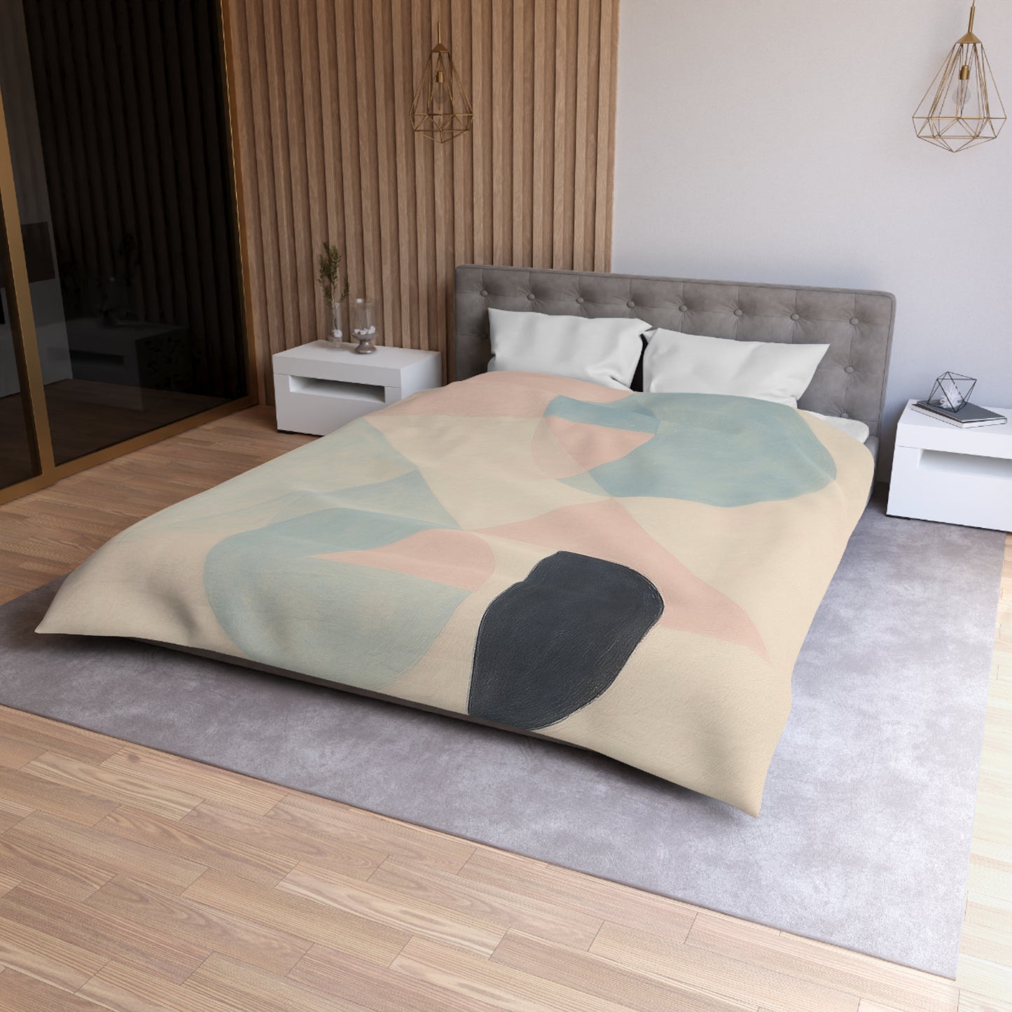 Pastel Geometric Harmony Microfiber Duvet Cover