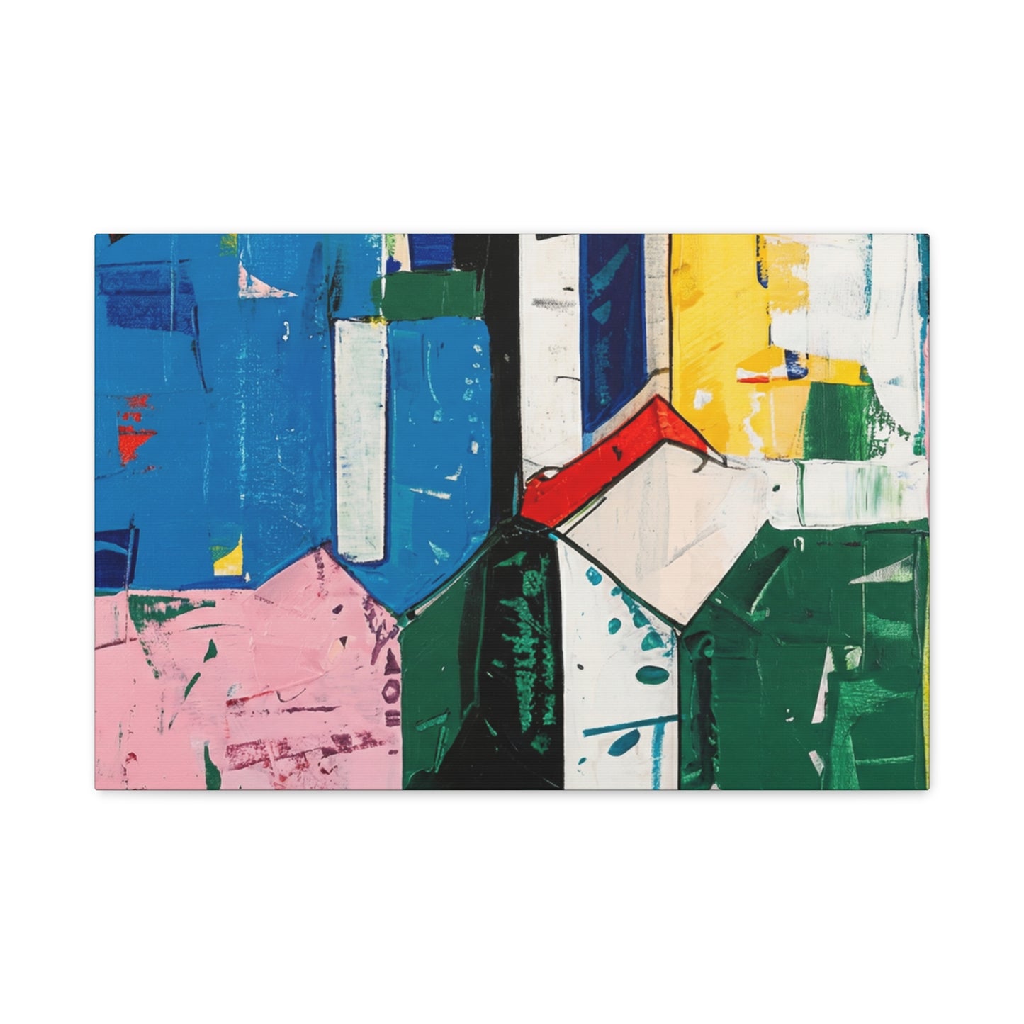 Harbour Blocks Stretched Canvas Wall Art