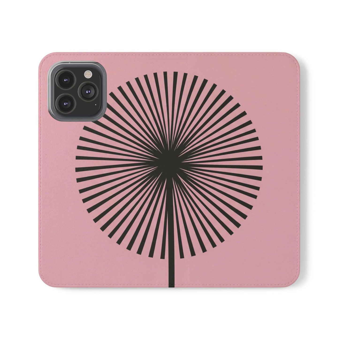 Pink Dandelion Vegan Leather Flip Case