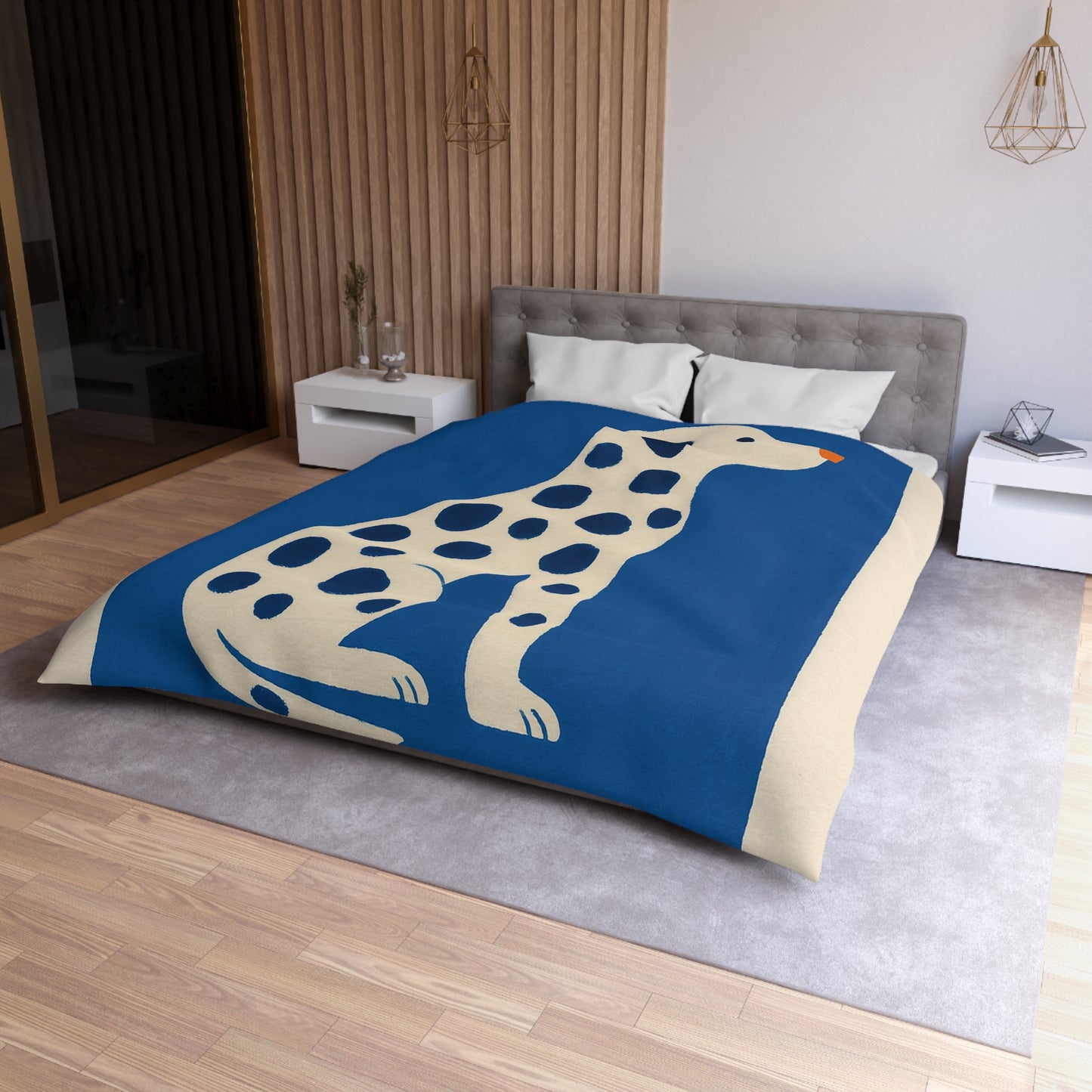 Joyful Dalmatian Poster Microfiber Duvet Cover