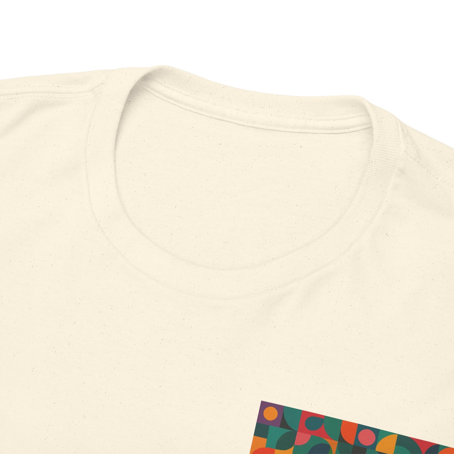 Colorful Geometric Print Unisex Heavy Cotton Tee, Comfortable Graphic T-Shirt, Casual Wear, Gift for Art Lovers, Everyday Style