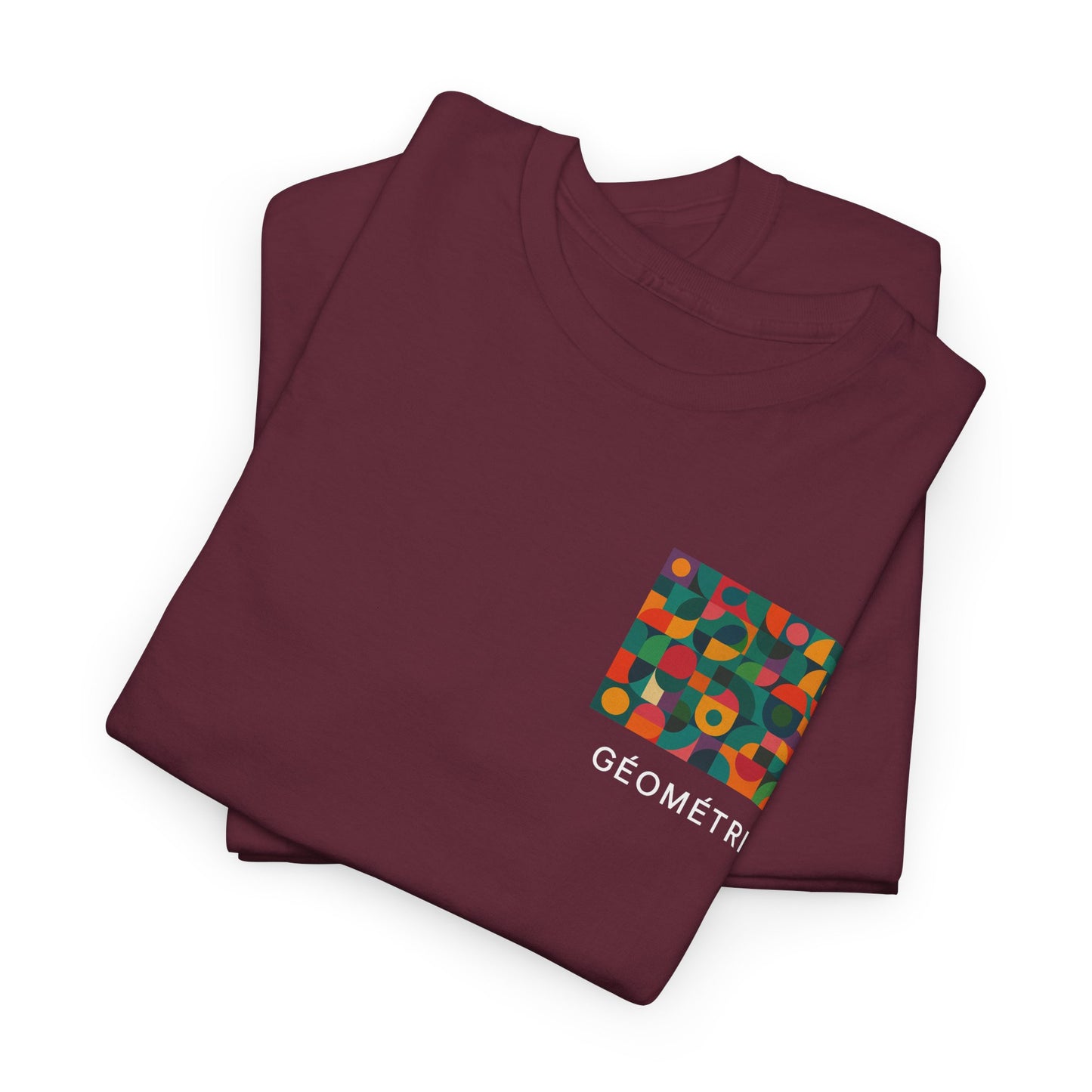 Colorful Geometric Print Unisex Heavy Cotton Tee, Comfortable Graphic T-Shirt, Casual Wear, Gift for Art Lovers, Everyday Style