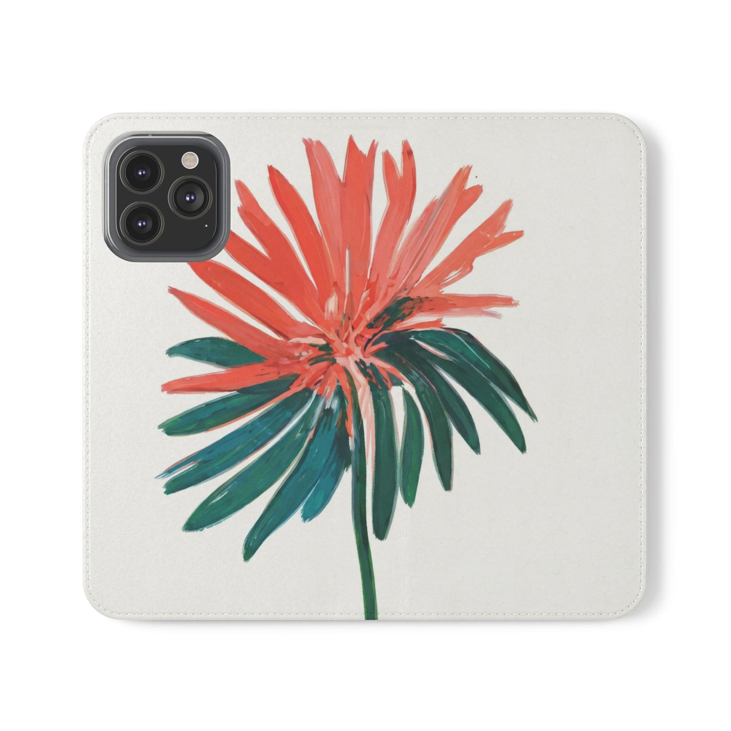 Coral Palm Vegan Leather Flip Case