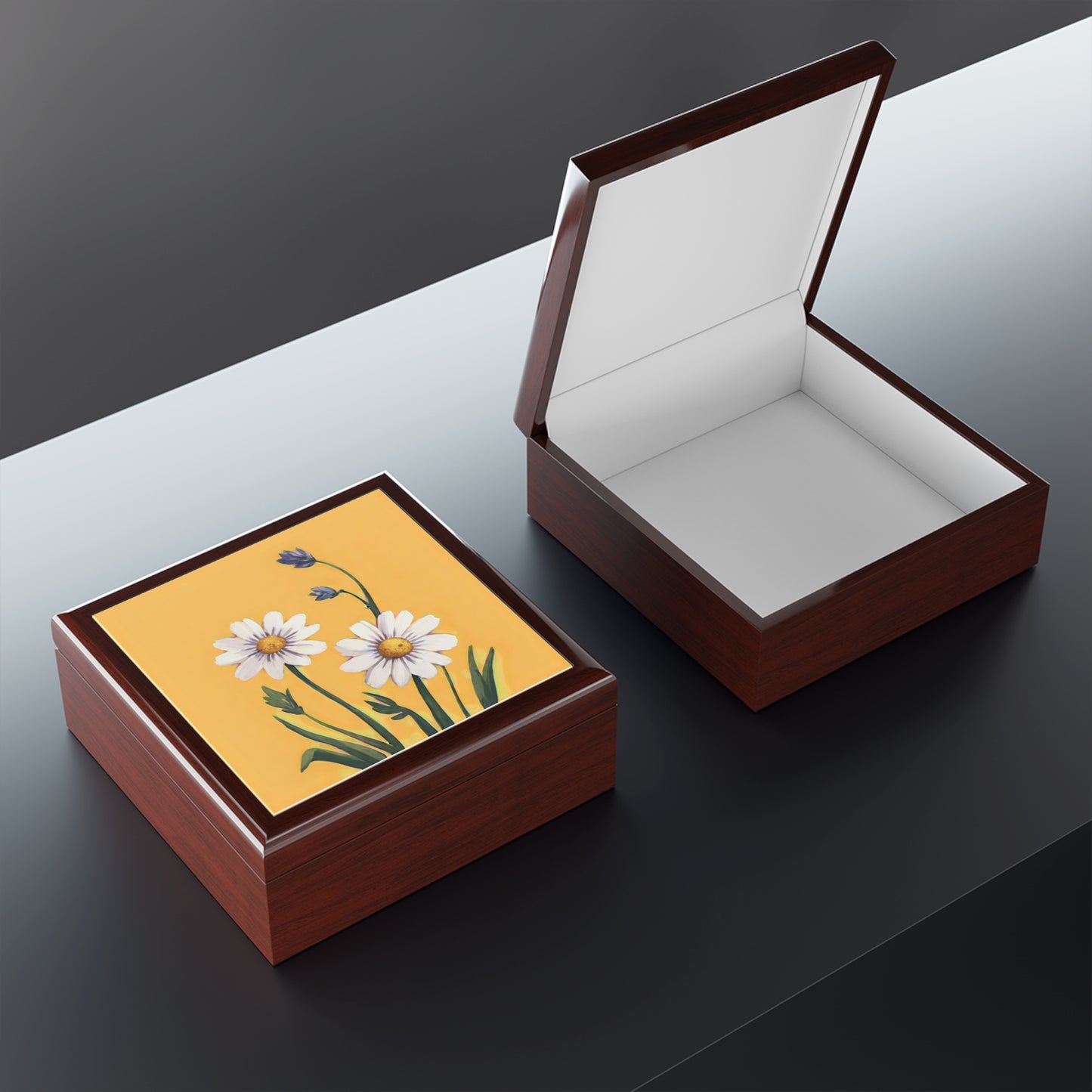 Spring Daisies Jewelry Box
