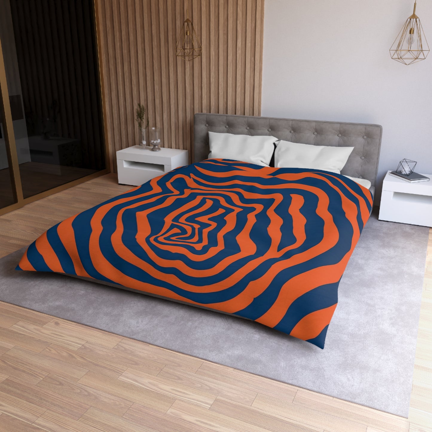 Tangerine Maze Microfiber Duvet Cover