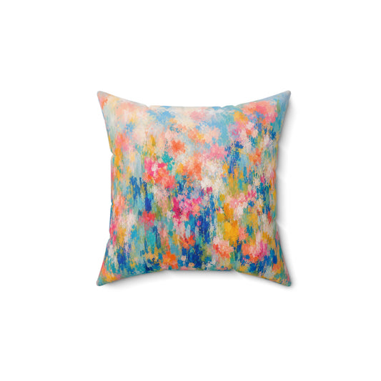 Chromatic Meadow Square Throw Pillow
