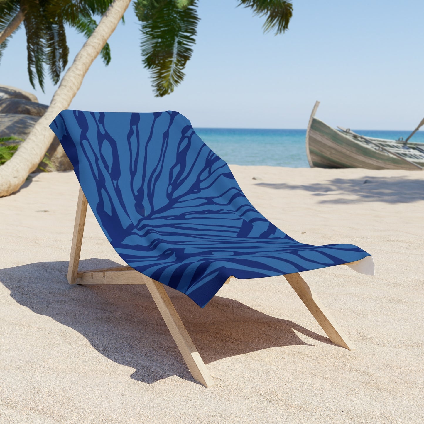 Blue Frond Beach Towel