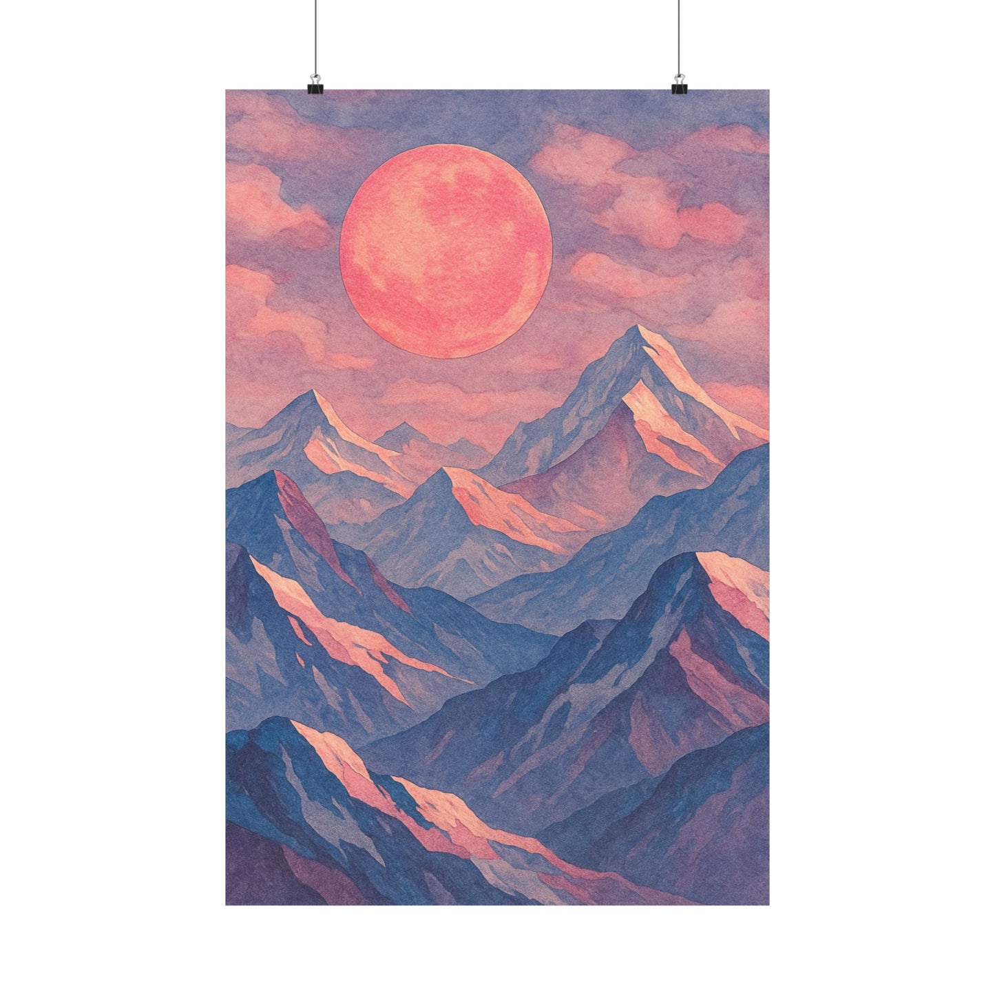 Majestic Pink Moon Art Poster