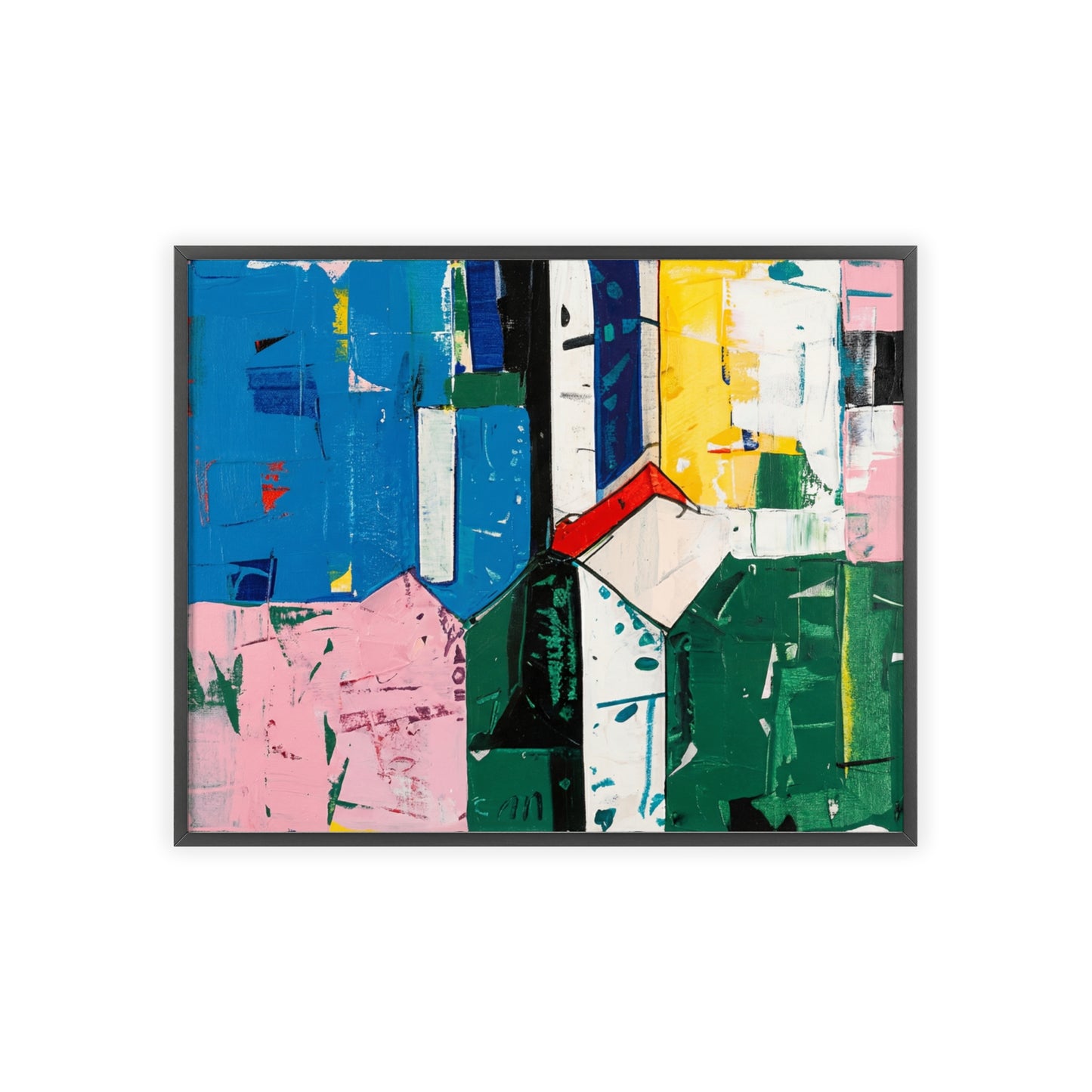 Harbour Blocks Wood Framed Posters