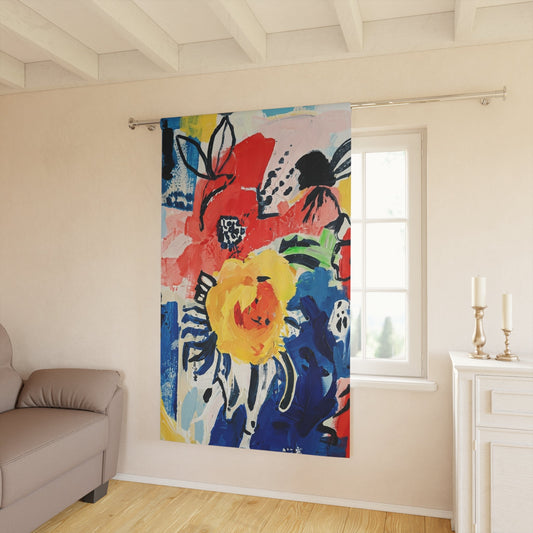 Abstract Flora Window Curtain