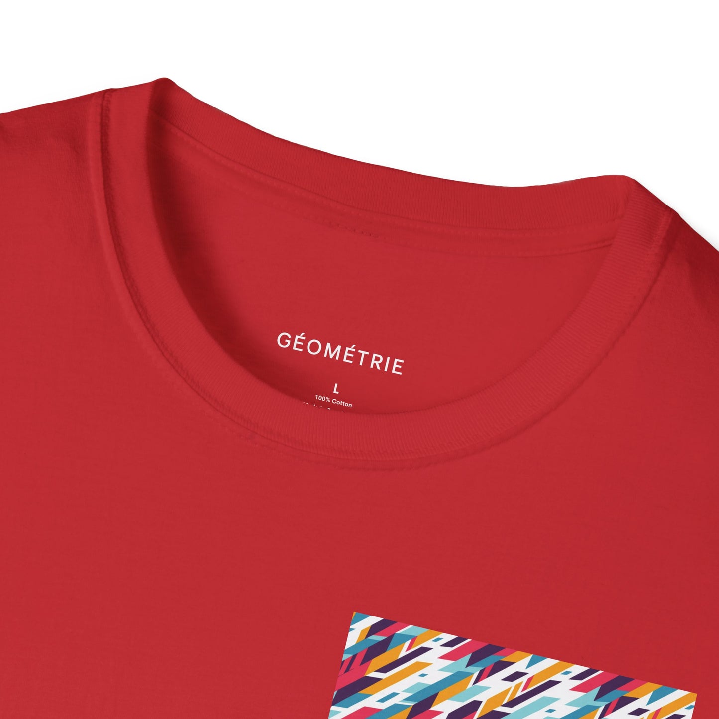 Colorful Geometric Unisex Softstyle T-Shirt, Casual Wear, Gift for Art Lovers, Everyday Comfort T-Shirt, Trendy Graphic Tee