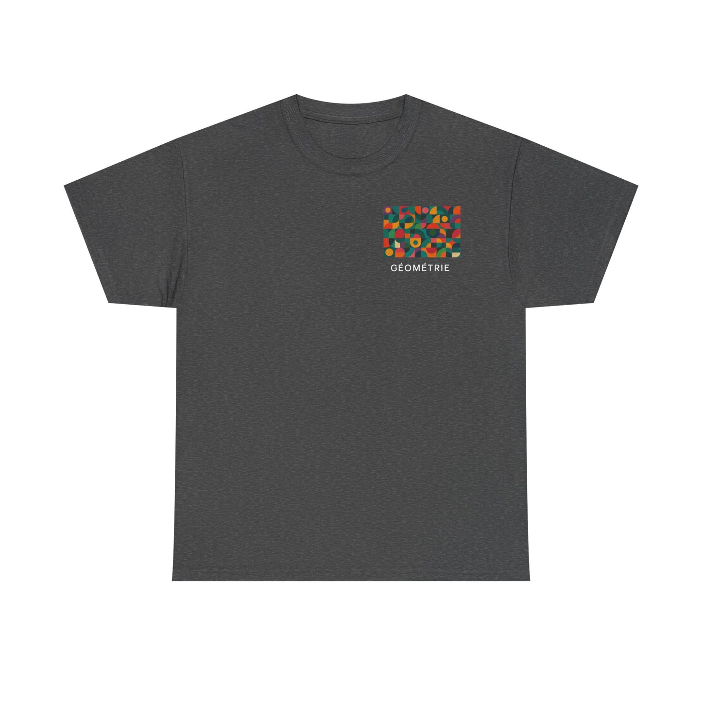 Colorful Geometric Print Unisex Heavy Cotton Tee, Comfortable Graphic T-Shirt, Casual Wear, Gift for Art Lovers, Everyday Style