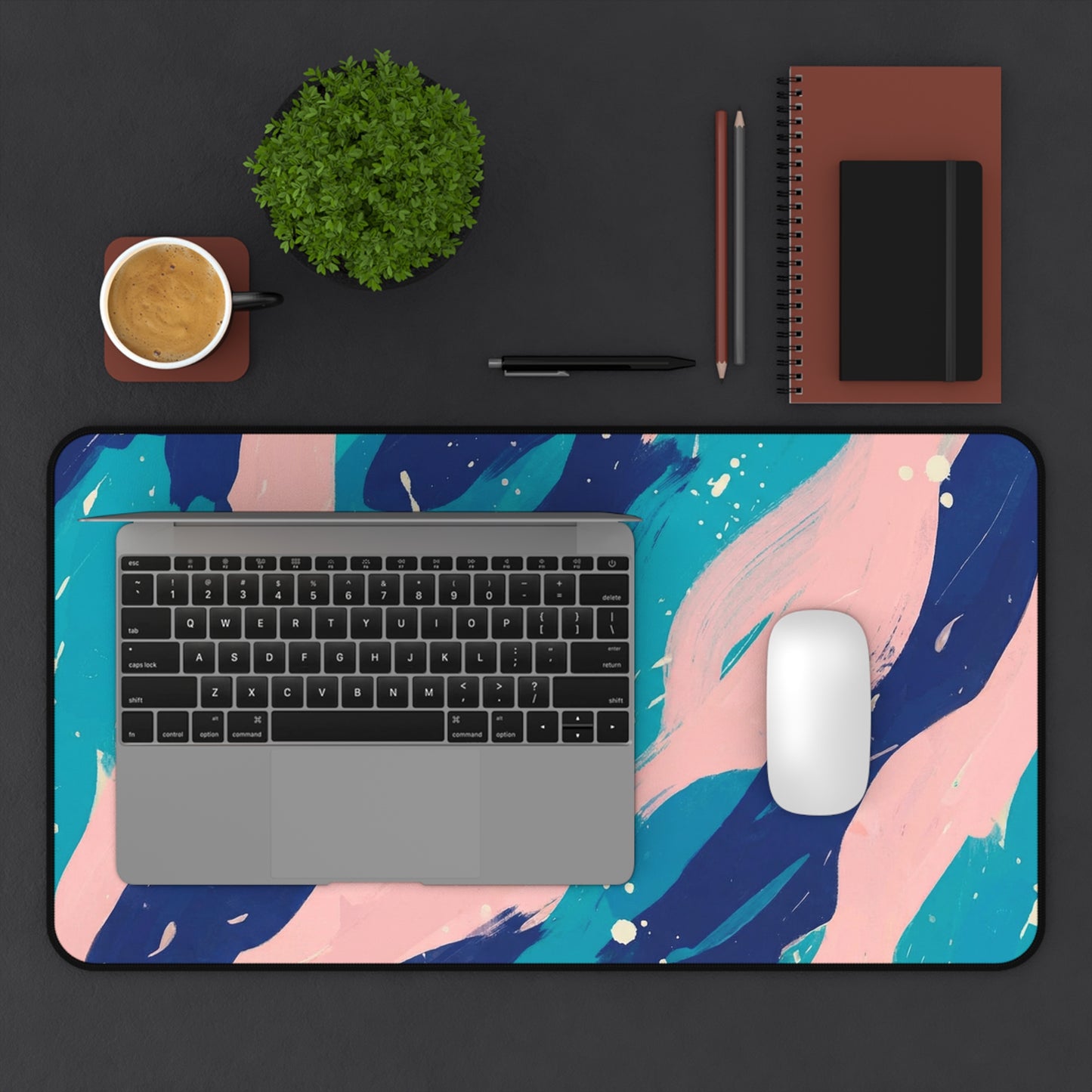 Blush Current Desk Mat