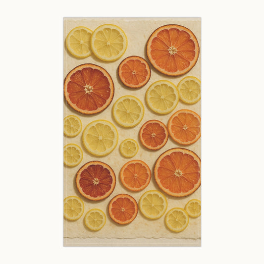Citrus Botanical Collage Tea Towel