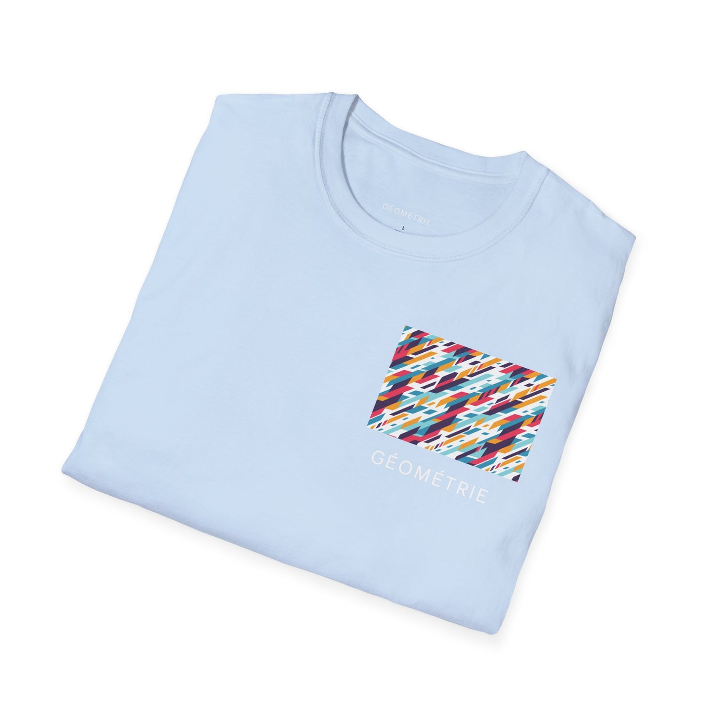 Colorful Geometric Unisex Softstyle T-Shirt, Casual Wear, Gift for Art Lovers, Everyday Comfort T-Shirt, Trendy Graphic Tee