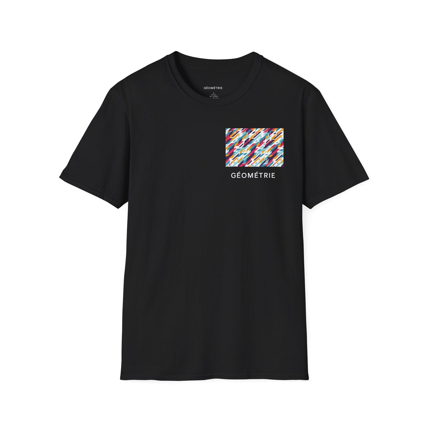 Colorful Geometric Unisex Softstyle T-Shirt, Casual Wear, Gift for Art Lovers, Everyday Comfort T-Shirt, Trendy Graphic Tee