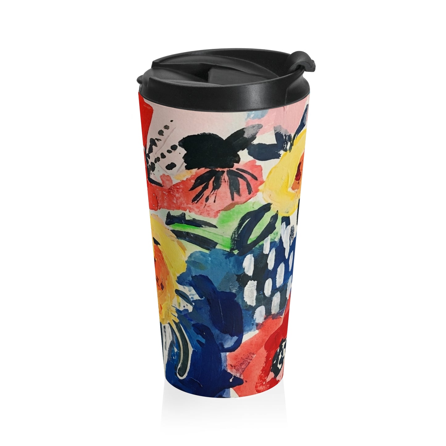 Abstract Flora Stainless Steel Travel Mug