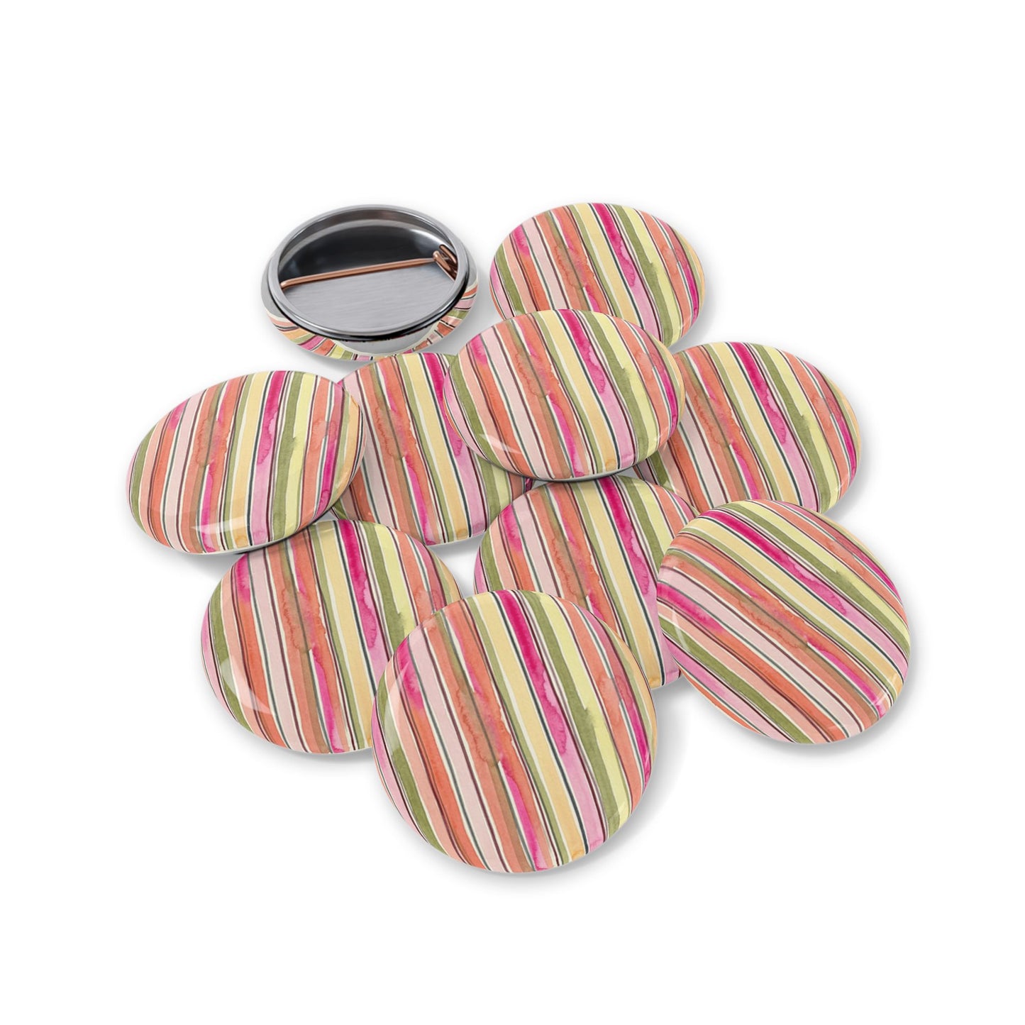 Summer Stripe Round Pins