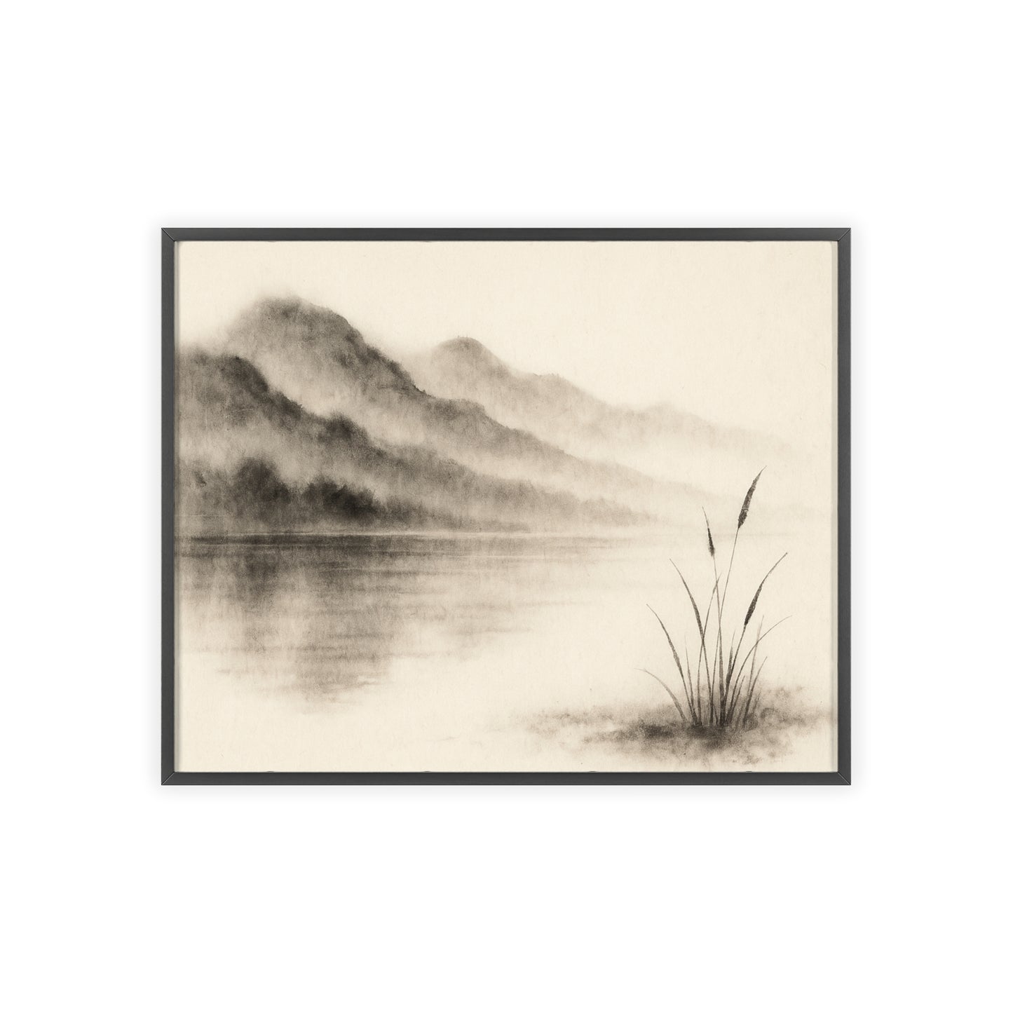 Sumi E Misty Mountains Wood Framed Posters