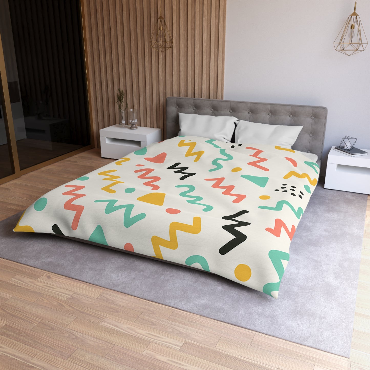 Memphis Playfulness Microfiber Duvet Cover