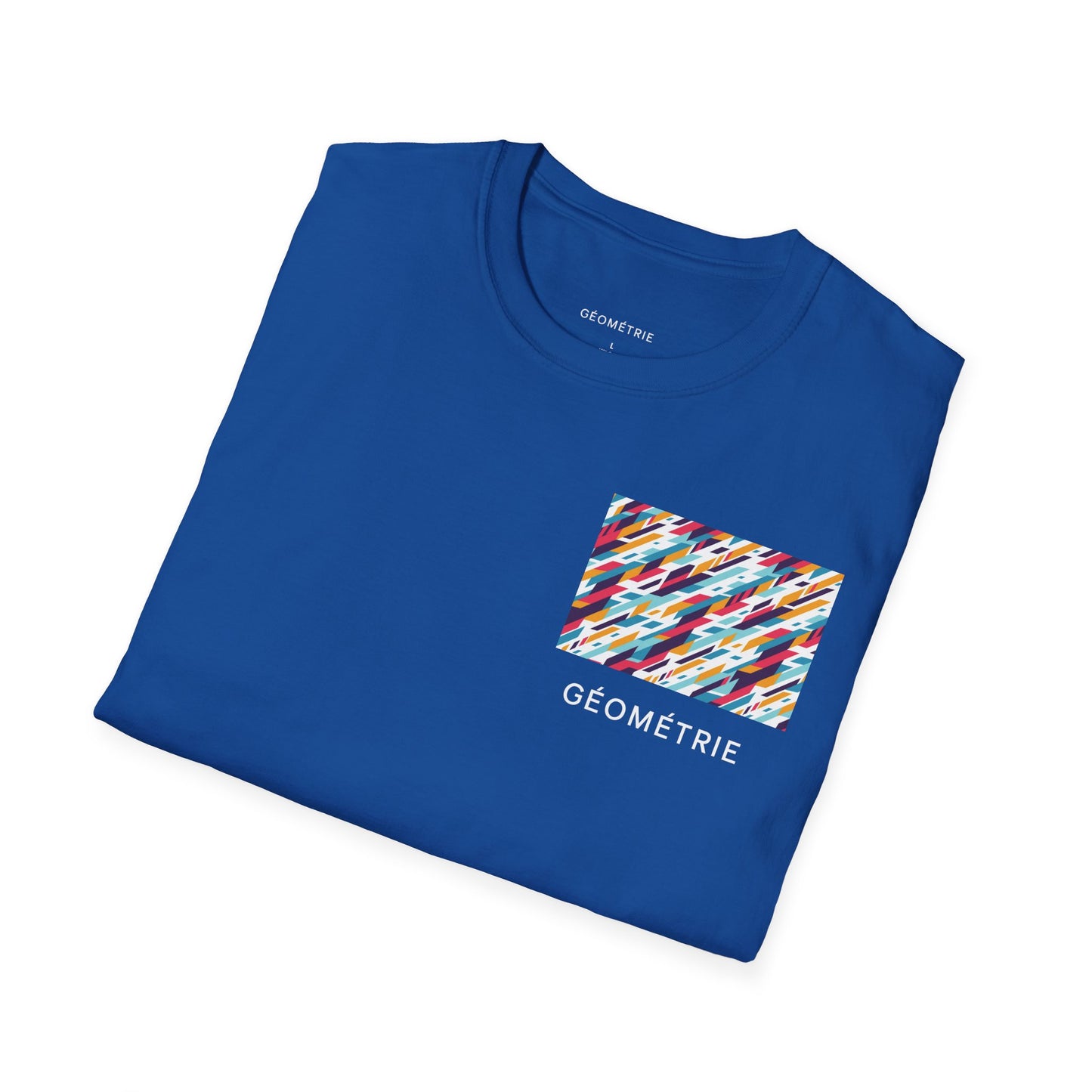 Colorful Geometric Unisex Softstyle T-Shirt, Casual Wear, Gift for Art Lovers, Everyday Comfort T-Shirt, Trendy Graphic Tee