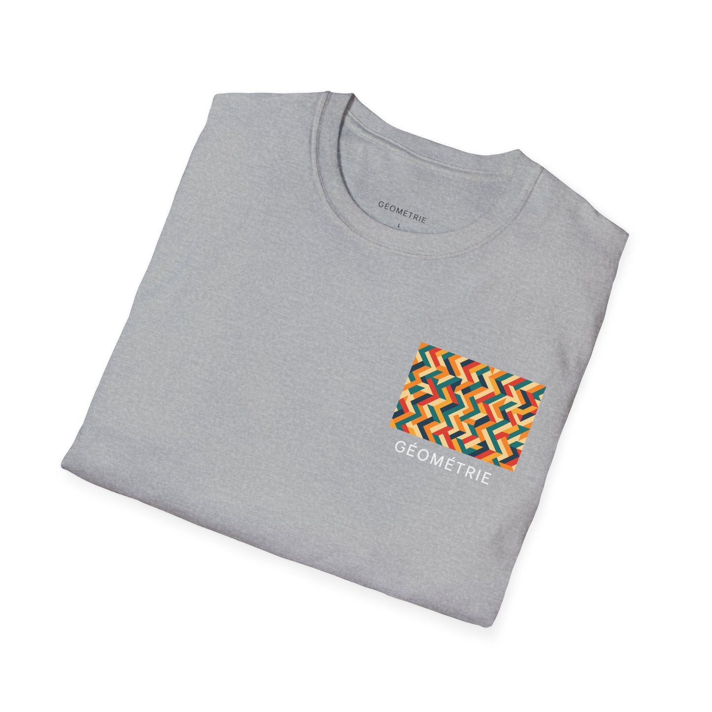 Geometric Pattern Unisex Softstyle T-Shirt, Casual Wear, Gift for Him/Her, Summer Fashion, Art-Inspired Tee