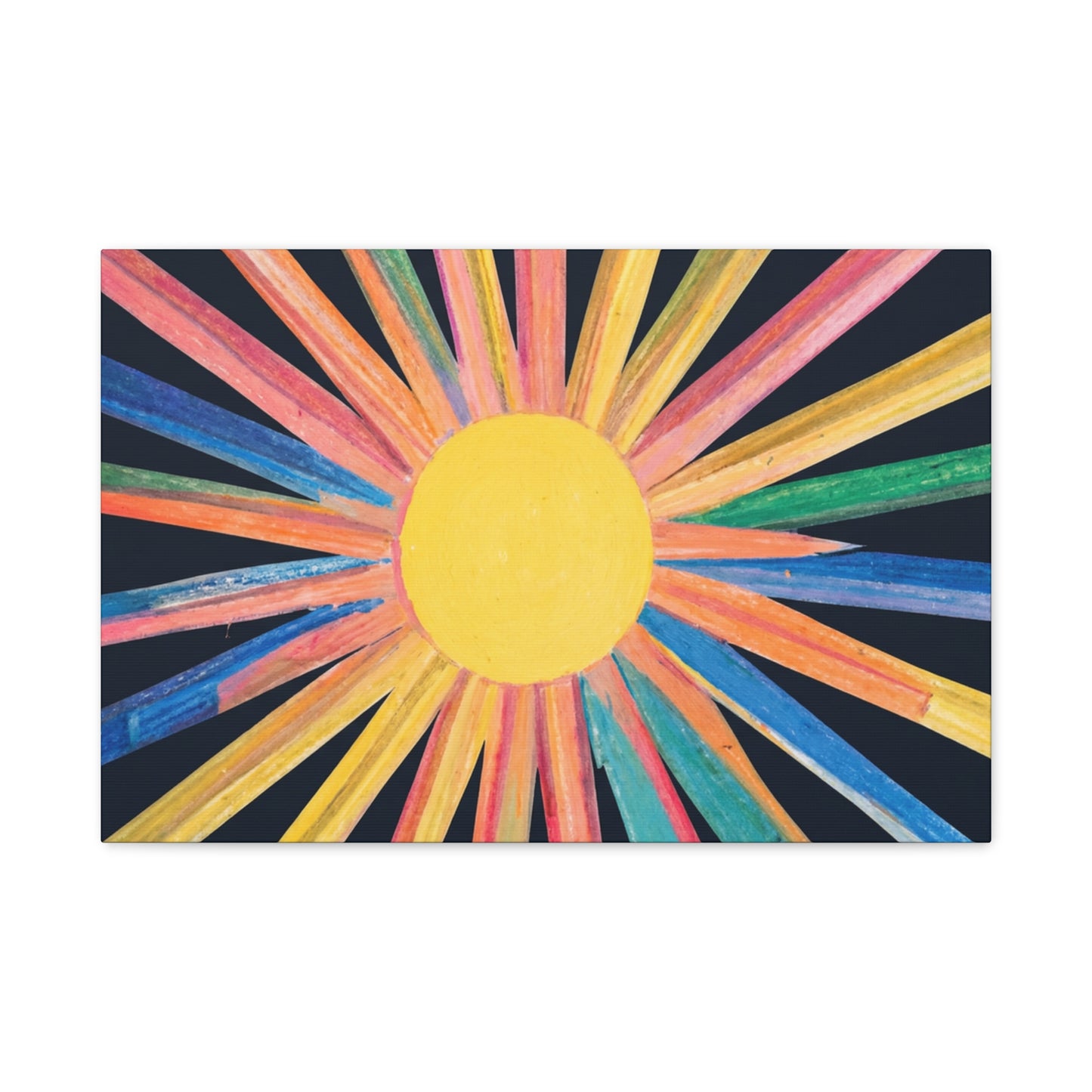 Midnight Sunburst Stretched Canvas Wall Art
