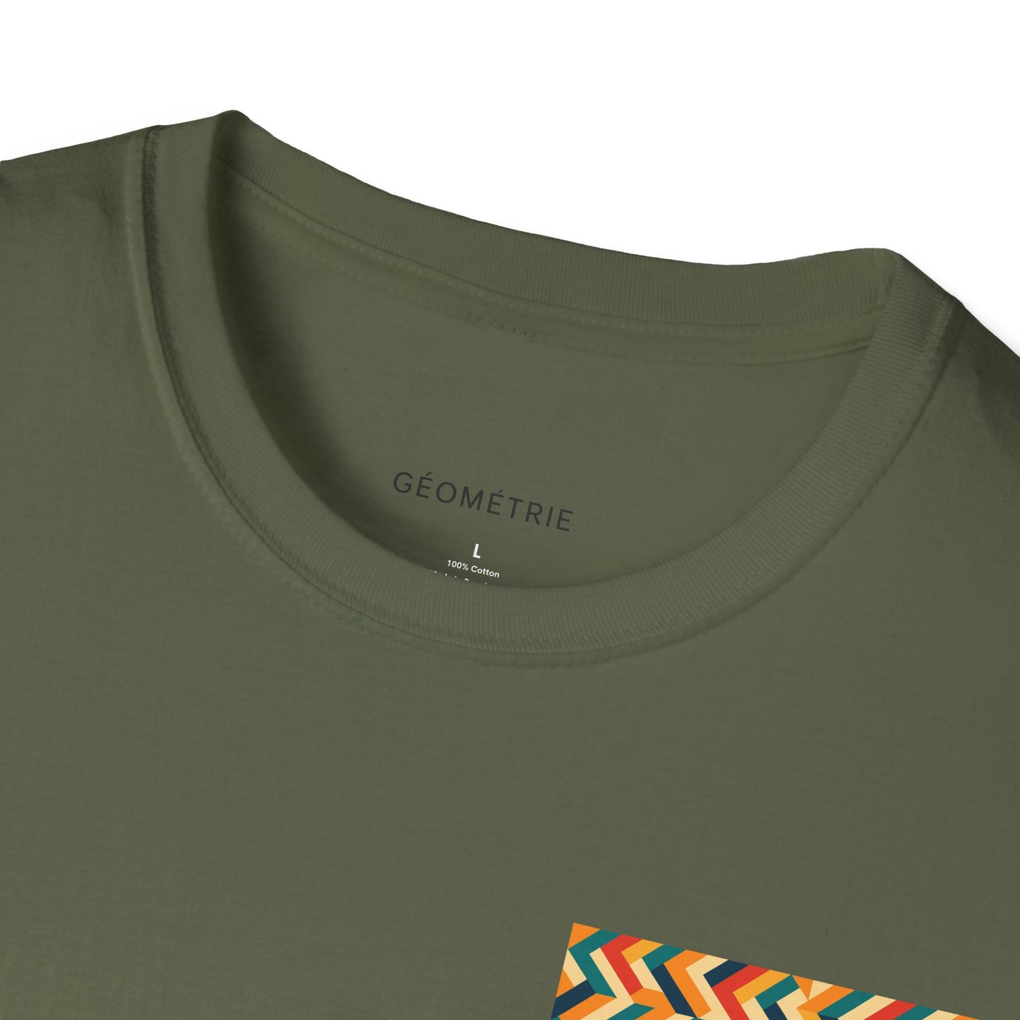 Geometric Pattern Unisex Softstyle T-Shirt, Casual Wear, Gift for Him/Her, Summer Fashion, Art-Inspired Tee