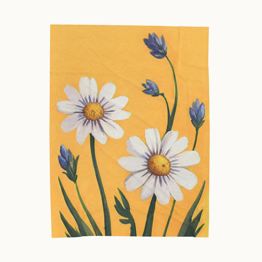 Spring Daisies Velveteen Plush Blanket