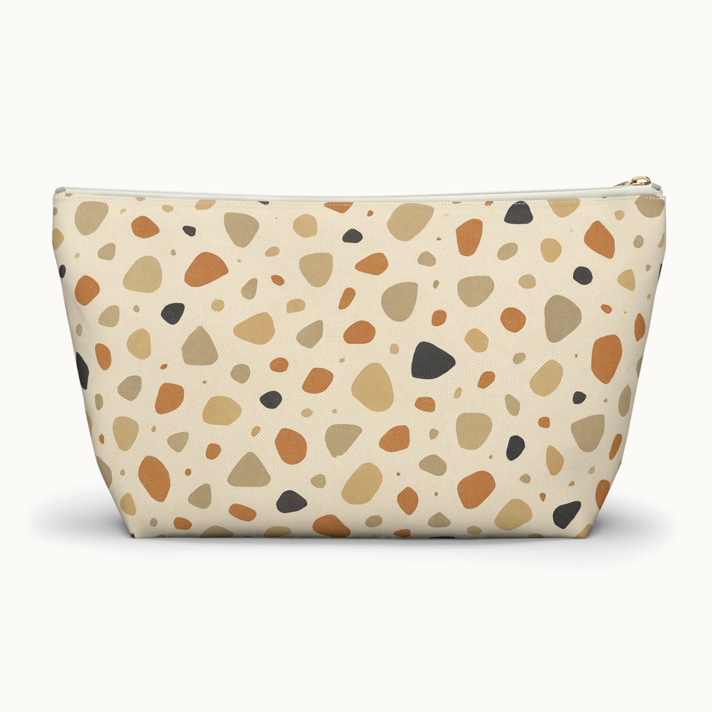 Warm Terrazzo Accessory Pouch with T-bottom