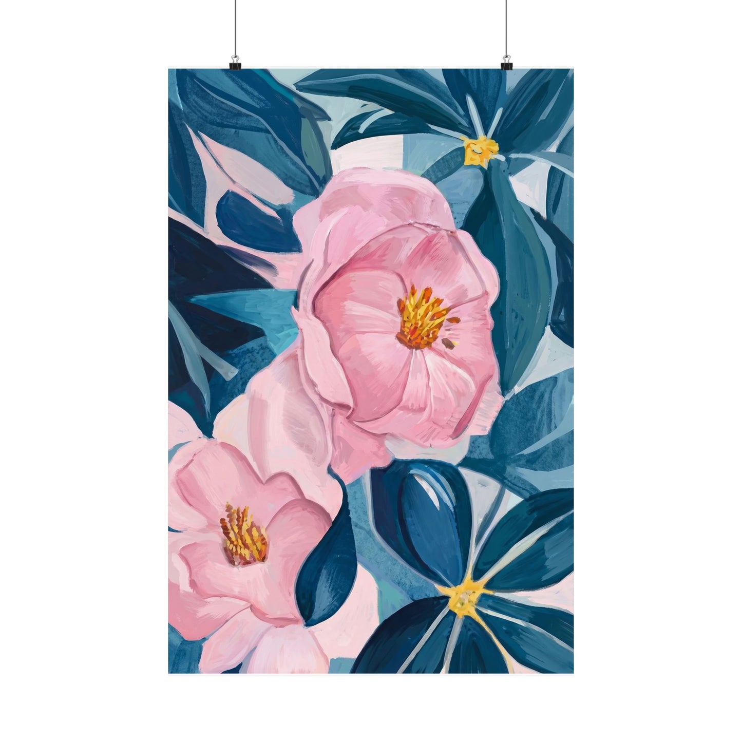 Moonlit Peonies Art Poster