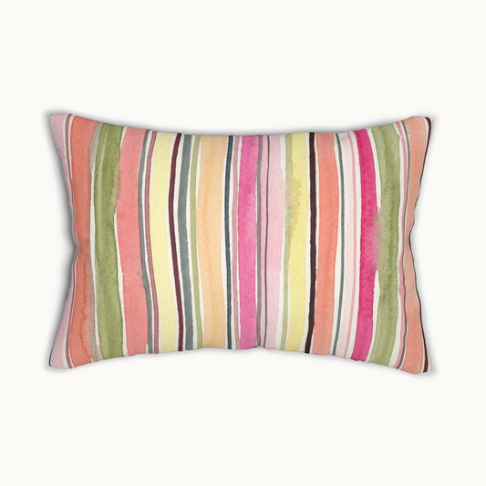 Summer Stripe Rectangular Throw Pillow