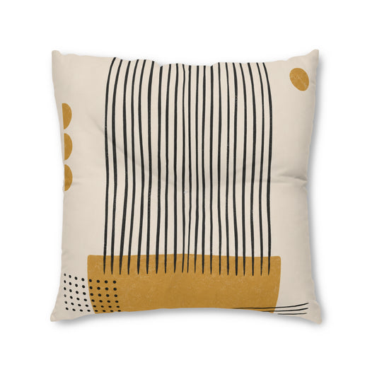 Ochre Cadence Square Tufted Floor Pillow