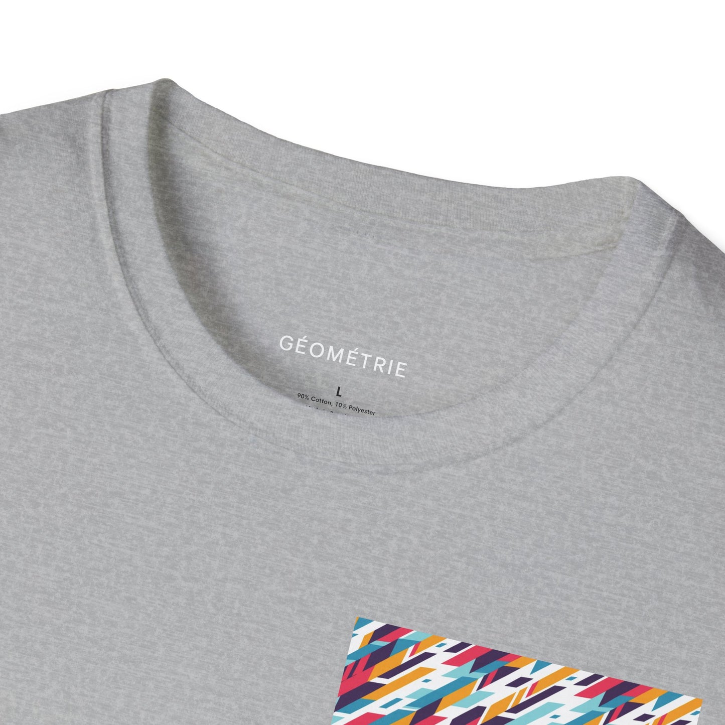 Colorful Geometric Unisex Softstyle T-Shirt, Casual Wear, Gift for Art Lovers, Everyday Comfort T-Shirt, Trendy Graphic Tee
