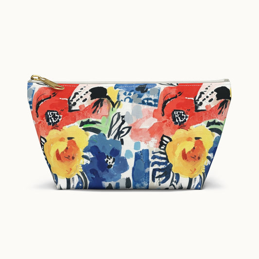 Abstract Flora Accessory Pouch