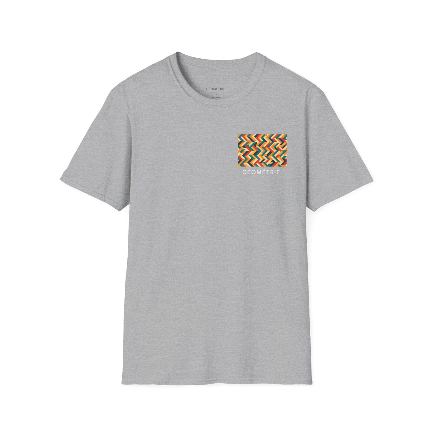 Geometric Pattern Unisex Softstyle T-Shirt, Casual Wear, Gift for Him/Her, Summer Fashion, Art-Inspired Tee