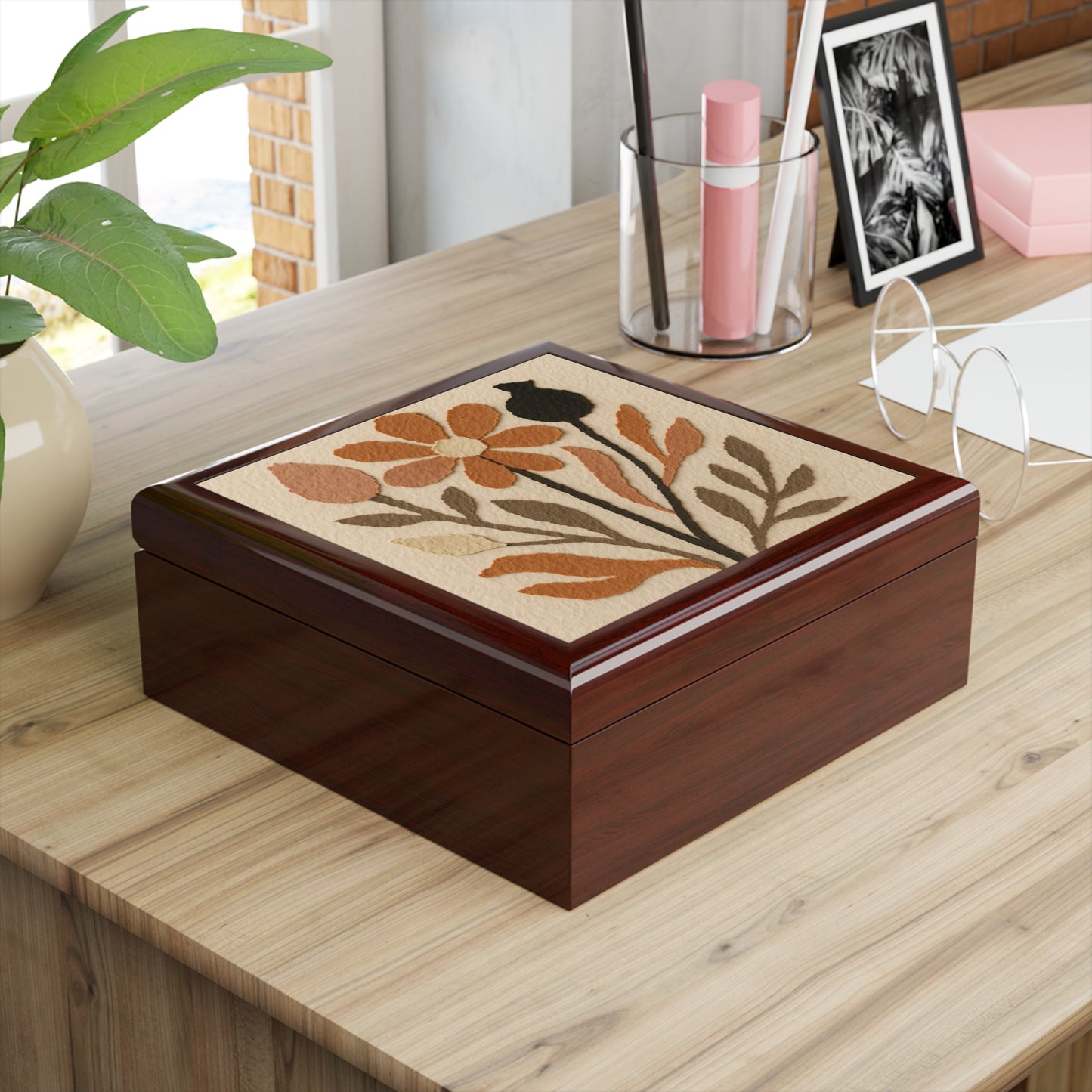 Abstract Desert Collage Jewelry Box