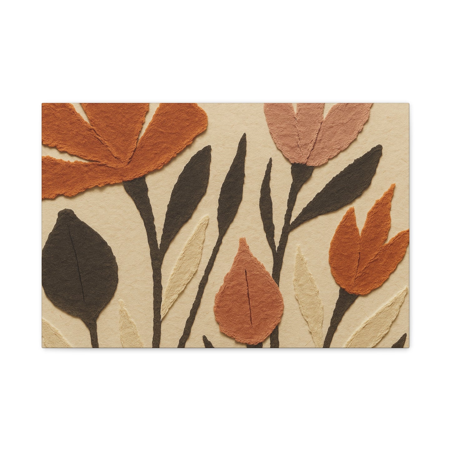 Torn Paper Blossoms Stretched Canvas Wall Art