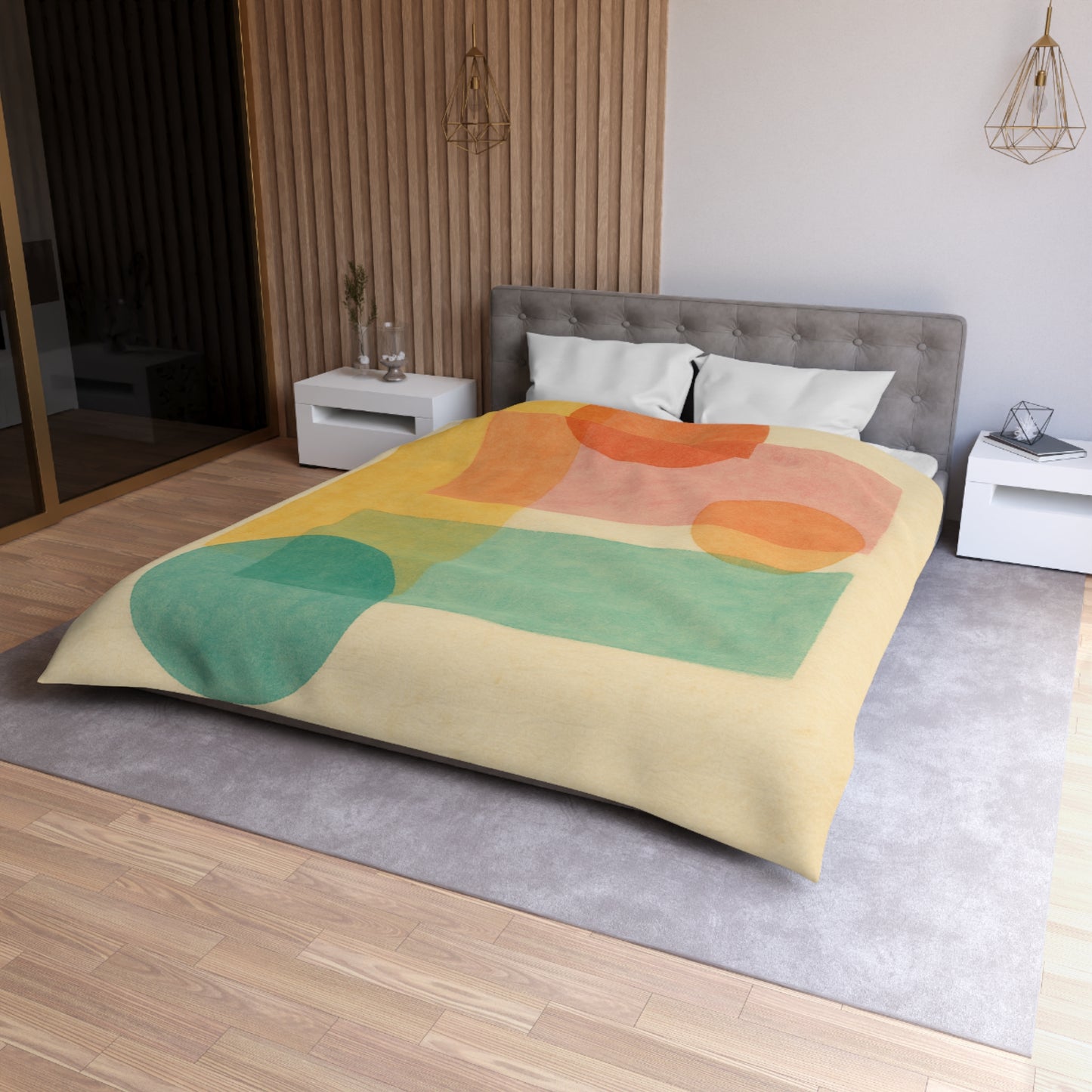 Sunlit Shapes Microfiber Duvet Cover
