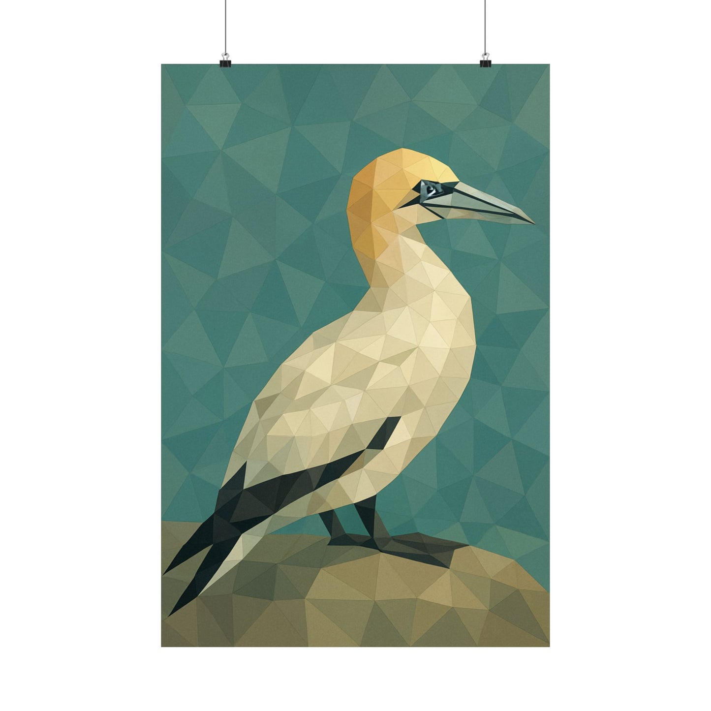 Geometric Gannet Art Poster