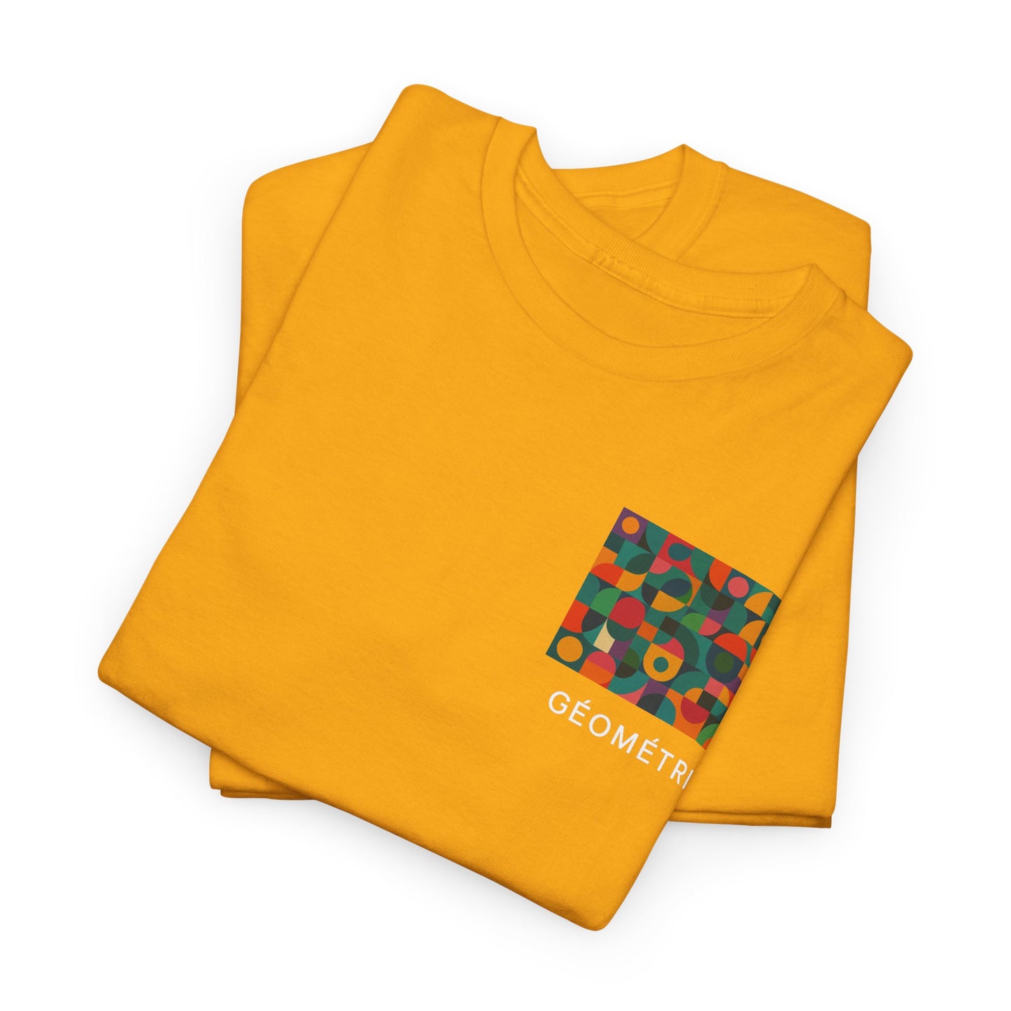 Colorful Geometric Print Unisex Heavy Cotton Tee, Comfortable Graphic T-Shirt, Casual Wear, Gift for Art Lovers, Everyday Style