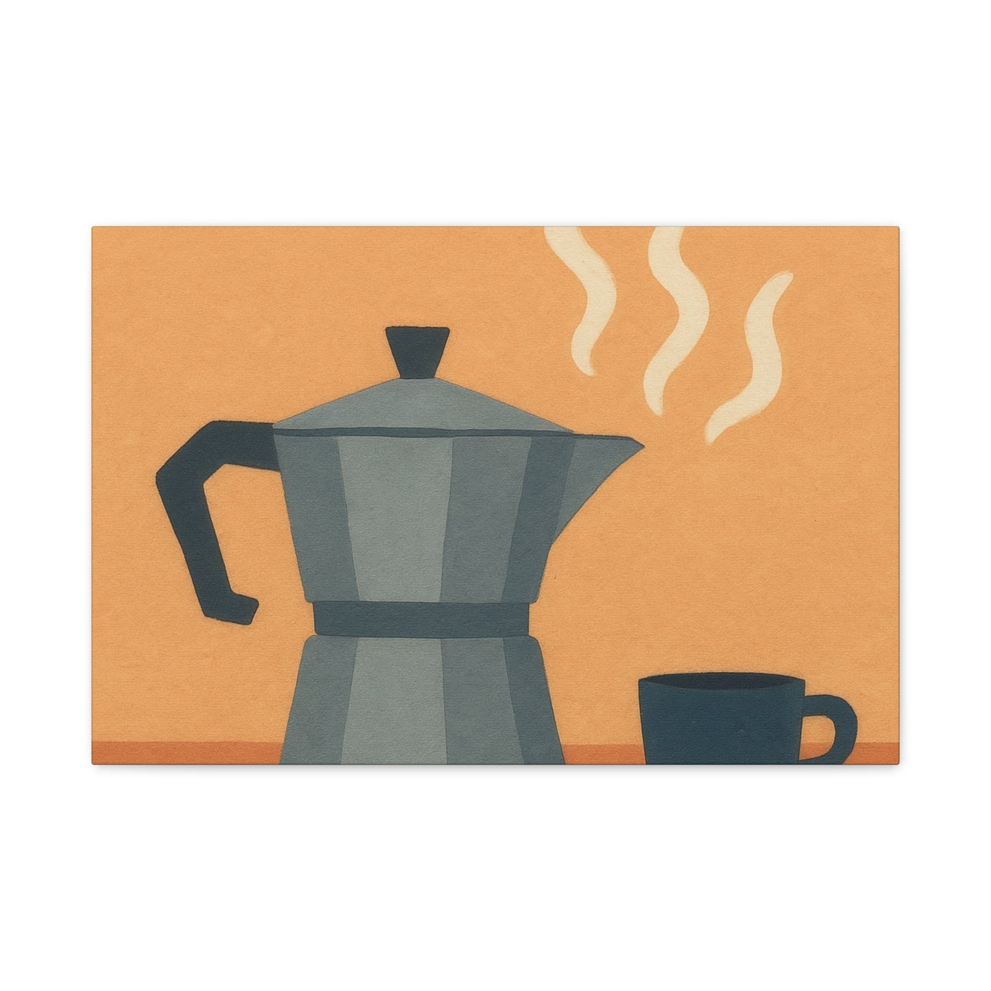 Moka Pot Morning Stretched Canvas Wall Art