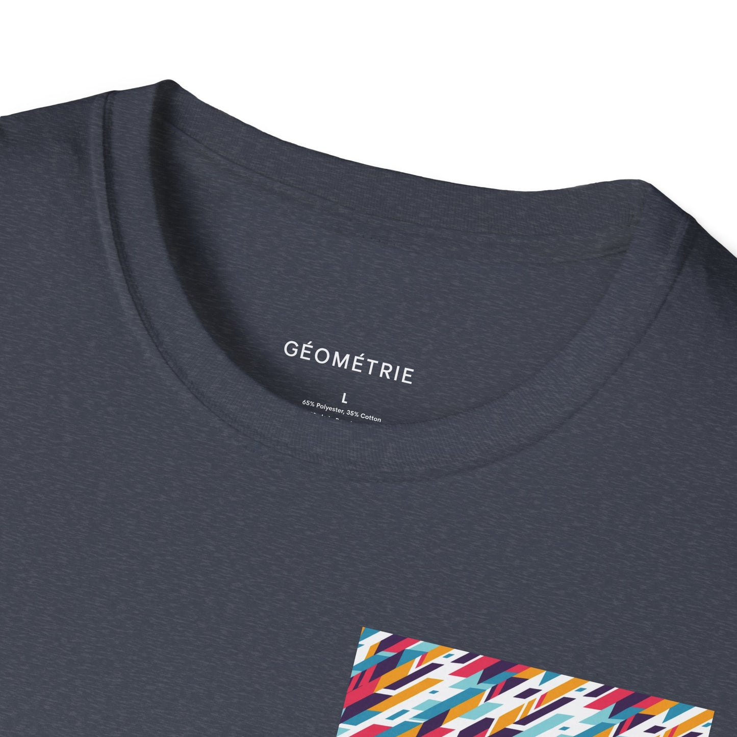 Colorful Geometric Unisex Softstyle T-Shirt, Casual Wear, Gift for Art Lovers, Everyday Comfort T-Shirt, Trendy Graphic Tee
