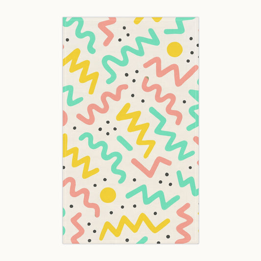 Playful Memphis Tea Towel