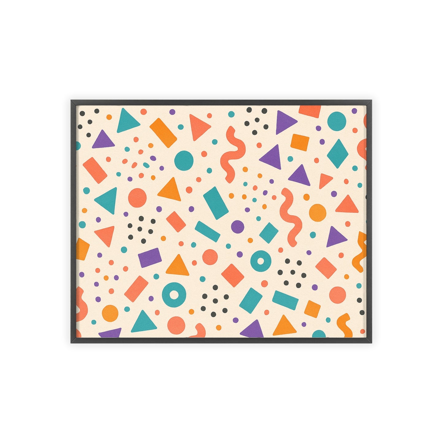 Colorful Geometric Wood Framed Posters