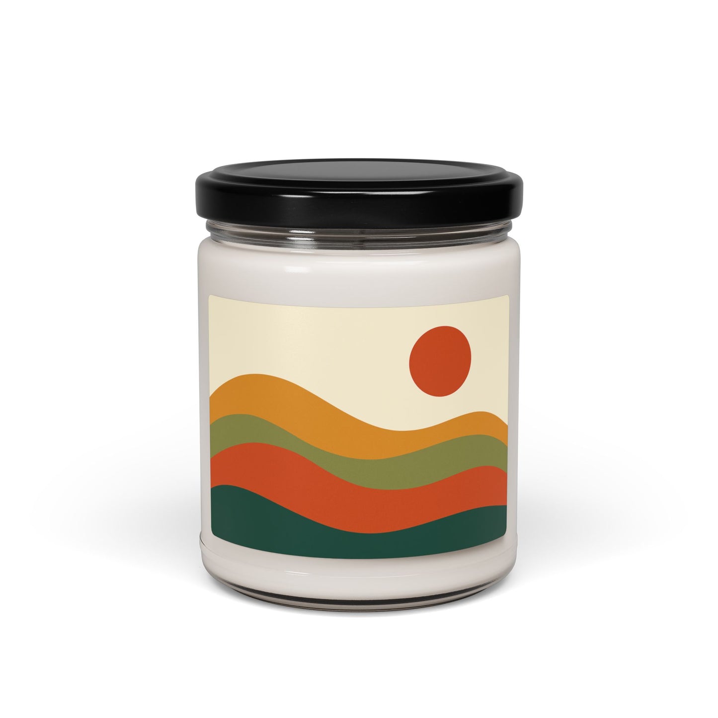 Abstract Sun And Waves Soy Candle
