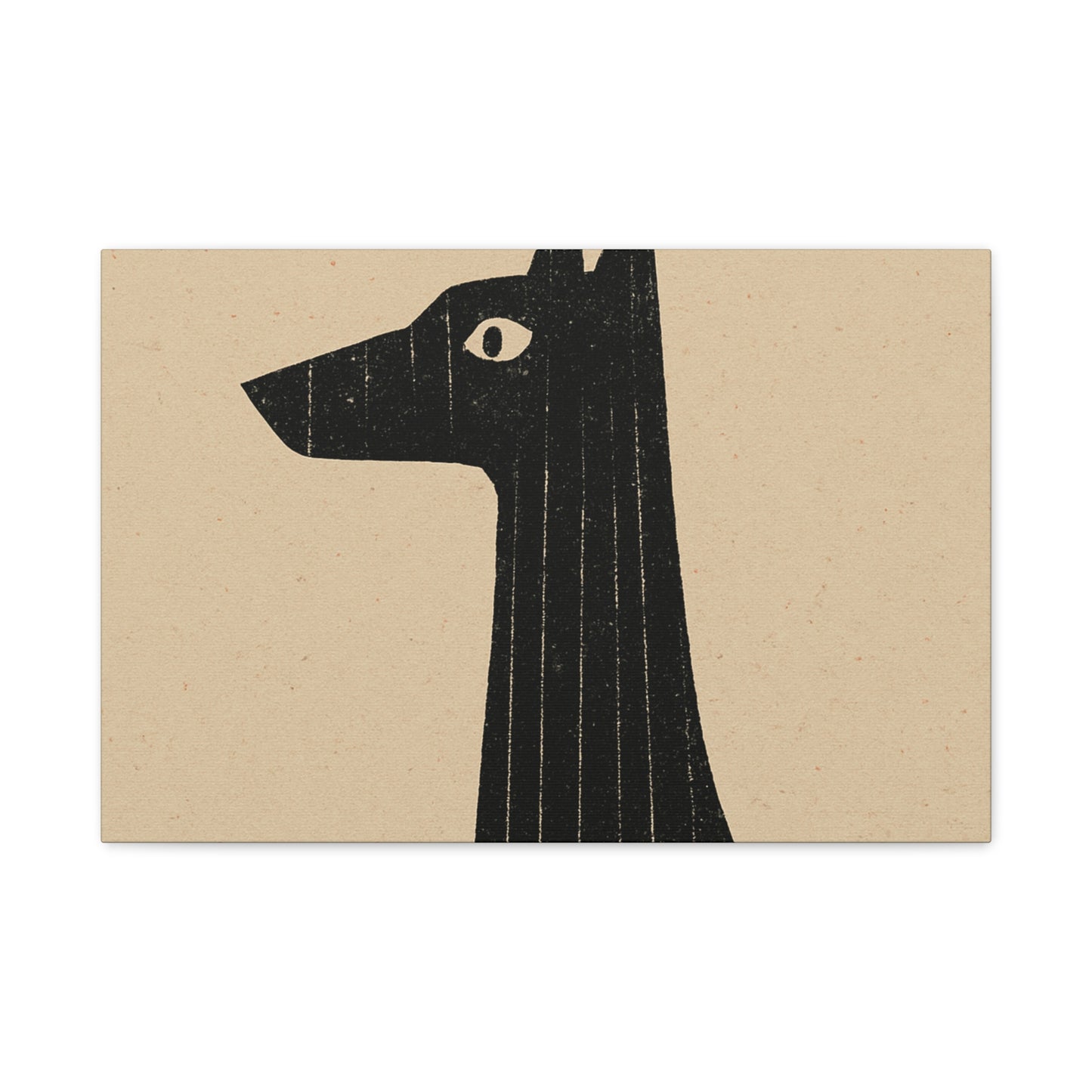 Black Hound Stretched Canvas Wall Art